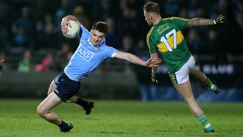 Allianz Football League Division 1, Austin Stack Park, Kerry 18/3/2017Kerry vs DublinKerry’s Barry John Keane tackles Eric Lowndes of DublinMandatory Credit ©INPHO/Cathal Noonan