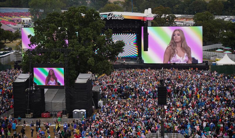 Electric Picnic 2022: Becky Hill on the main stage on Saturday. Photograph: Niall Carson/PA