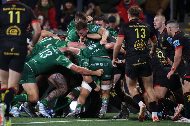 Connacht maul as Dylan Tierney-Martin scores their fourth try. Photograph: Ben Brady/Inpho