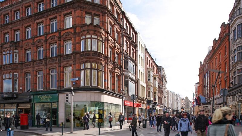 The junction of Nassau and Grafton streets, where Claddagh Jewellers will expand into the corner premises let for many years by Bank of Ireland.