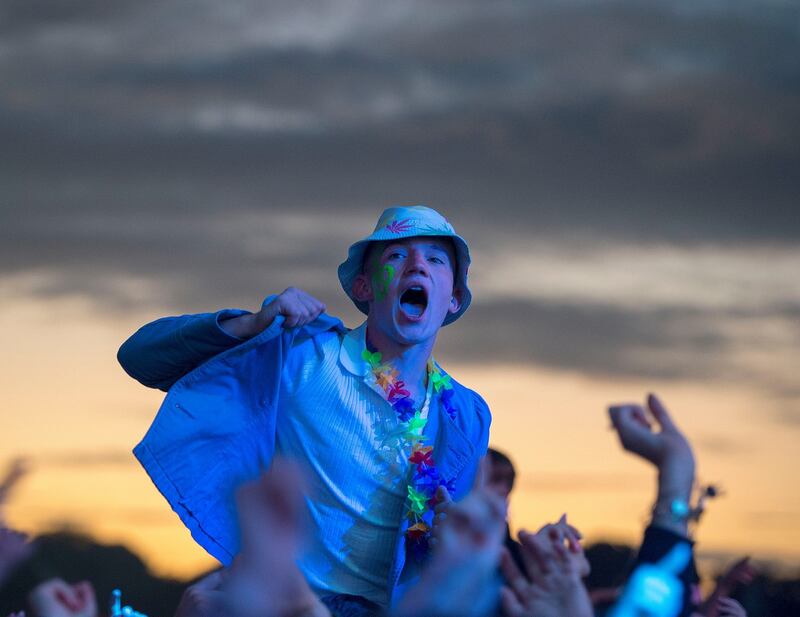 Fans in the crowd for Kodaline on the main stage at Electric Picnic on Sunday night. Photograph: Dave Meehan/The Irish Times