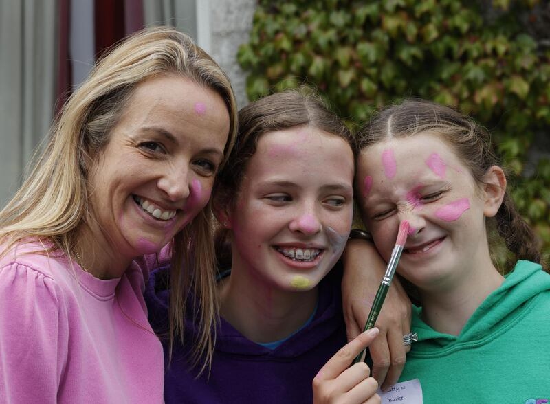 Lucy Burke with her daughters Amelia (14) and Kitty (12) from Dublin at  Barretstown. Photograph: Alan Betson/The Irish Times