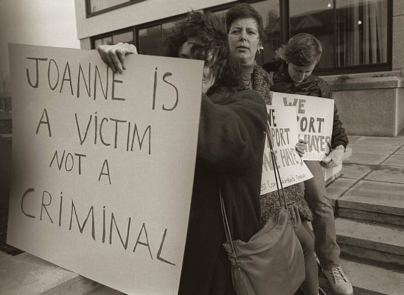 Supporters of Joanne Hayes at the Kerry Babies tribunal in Tralee. Photograph: Michael Mac Sweeney/Provision