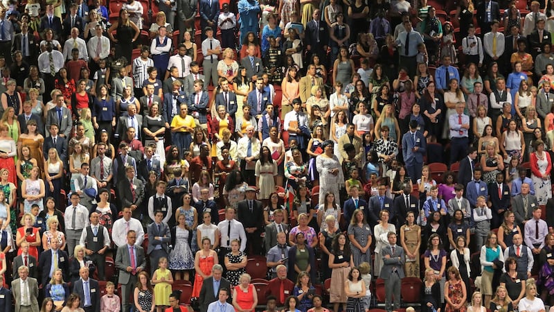 A part of the attendance at the annual Jehovah’s Witnesses convention in the Citywest Hotel, Dublin. Photo: Nick Bradshaw