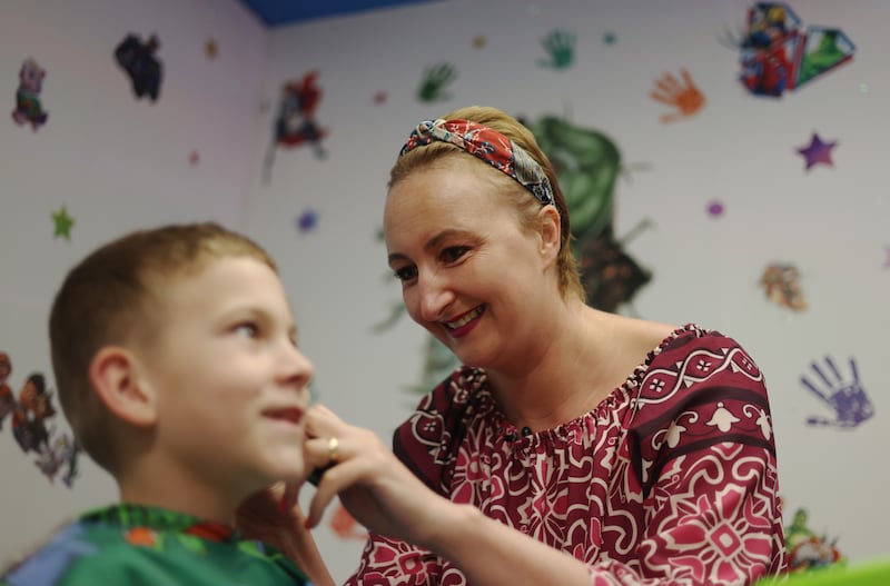 Maggie Radecka, at work in her hair salon in Inchicore, Dublin. Photo: Bryan O Brien