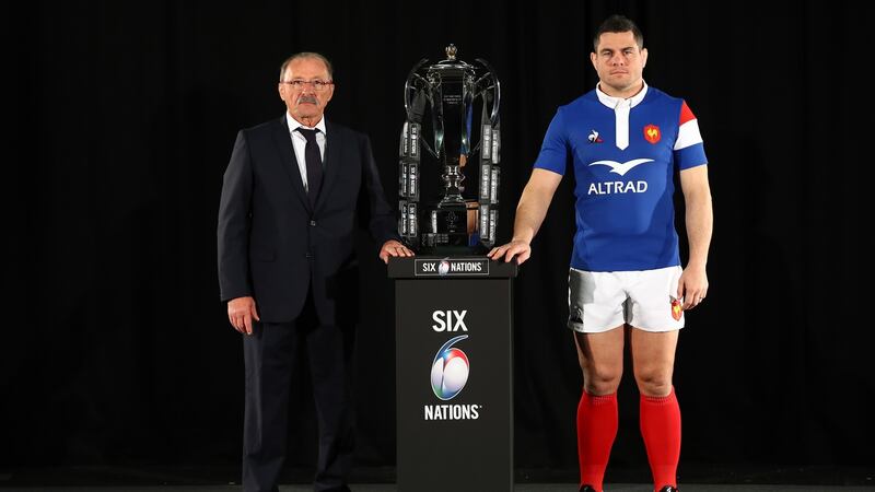 France coach Jacques Brunel with captain Guilhem Guirado. Photograph: Clibe Rose/Getty