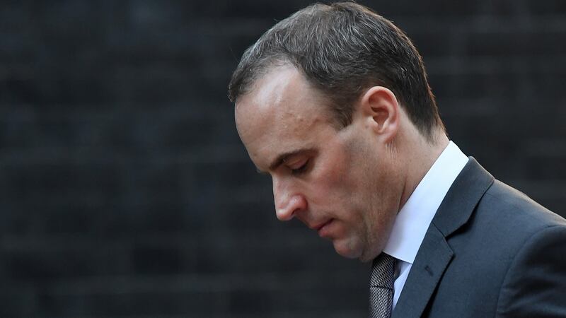 ‘I regret to say that, following the Cabinet meeting yesterday on the Brexit deal, I must resign’ Dominic Raab said. Photographer: Andy Rain/EPA