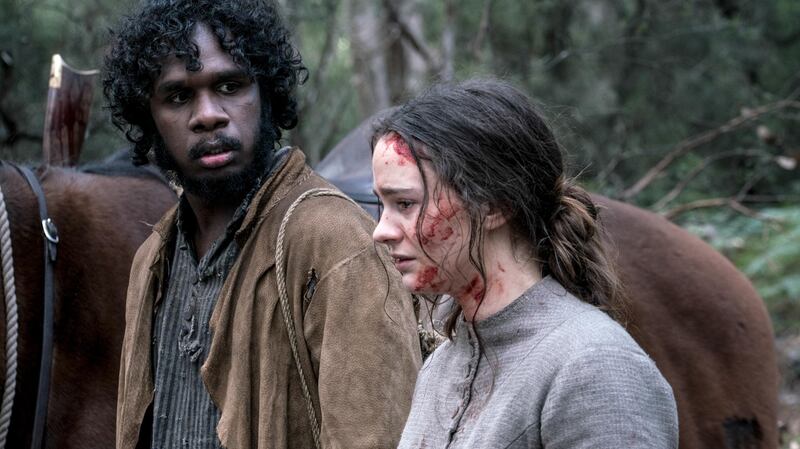 Baykali Ganambarr and Aisling Franciosi in The Nightingale