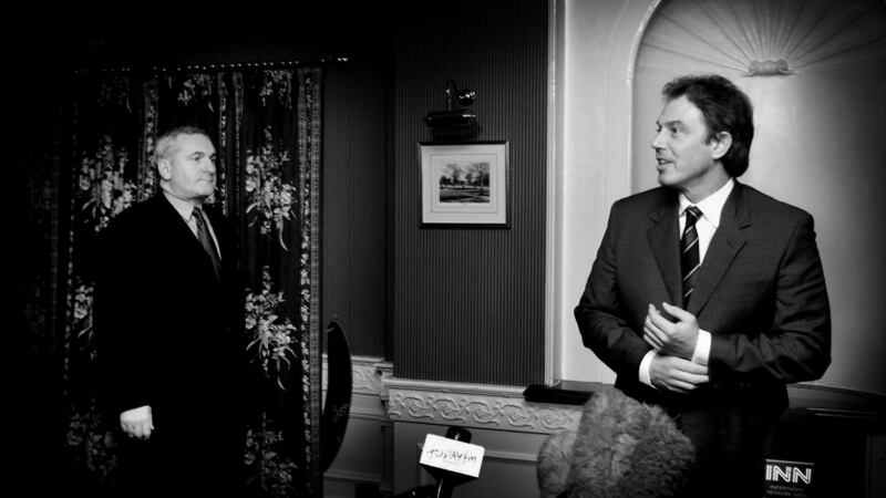Northern Ireland talks: Bertie Ahern and Tony Blair at a press conference in February 2000. Photograph: Peter Mac Diarmid/Getty