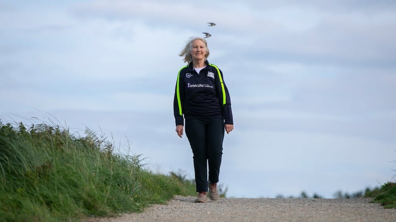 Breda Flood at the cliff walk in Cahore, Co Wexford: She hopes the ban in September will address much of the threat to her health.   Photograph: Patrick Browne