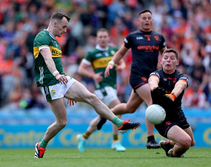 Armagh's Paddy Burns: tough-tackling defender. Photograph: James Crombie/Inpho 