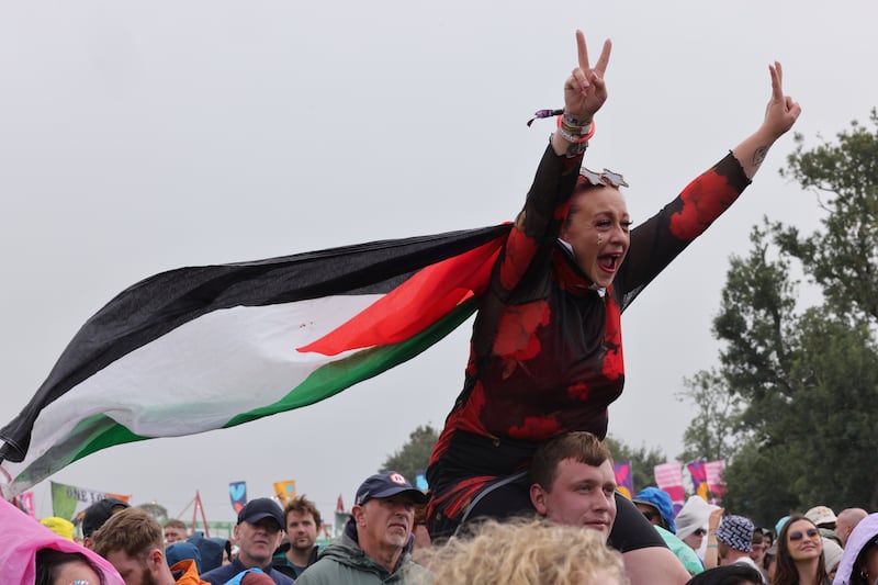 Kneecap: Linda Kelly from Rush enjoying the performance. Photograph: Alan Betson 