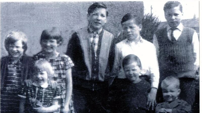 Carmel McDonnell Byrne, far left, in a photo of her family: ‘This is the only photo I have of my two sisters and five brothers, and I treasure it with all my heart.’