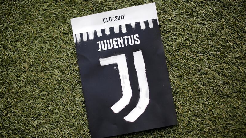 The new logo of Juventus football club is pictured on a flyer before the Italian Serie A football match against  Lazio on Sunday. Photograph: Marco Bertorello/AFP/Getty Images