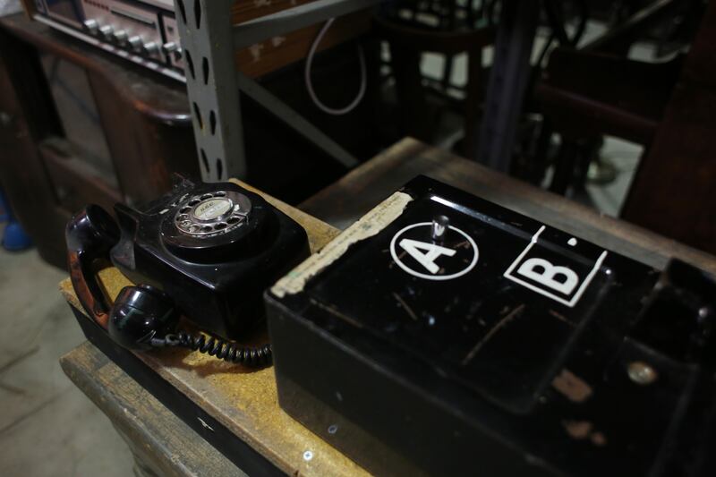 Coin phone in the props warehouse of the Abbey Theatre, in Finglas, Dublin. Photographs: Bryan O’Brien