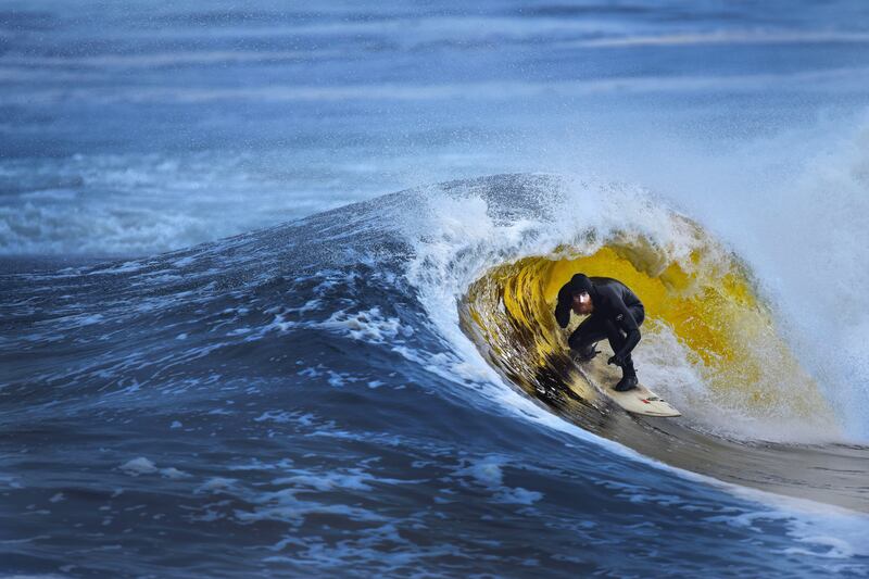 Al Mennie: 'Everything is magnified, it’s very intimidating. But you can’t catch these big waves on the edge. You have to commit.' Photograph: Charles McQuillan/Getty