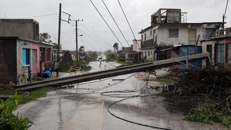 A view of a street after hurricane Irma hit Caibarien, Villa Clara, Cuba. Photograph: EPA/Alejandro Ernesto