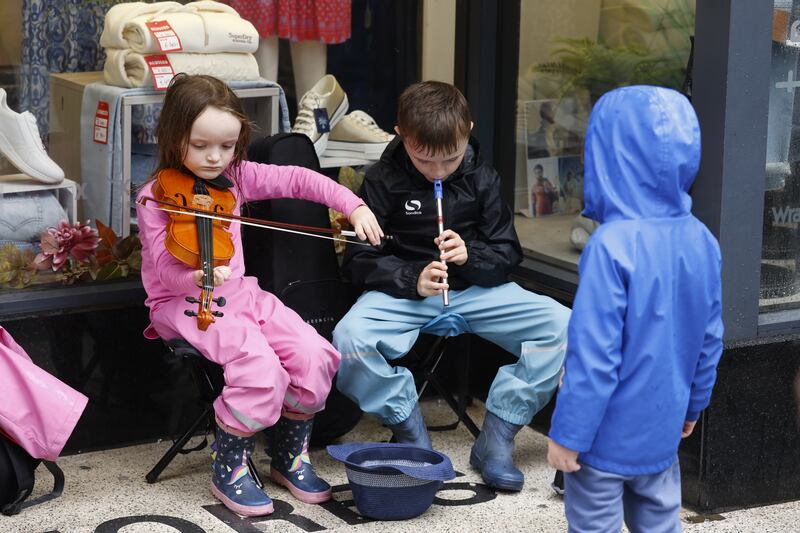 Eilish (5) and brother Senan (8) McCormack from Athlone at last year's  Fleadh Cheoil na hÉireann in Wexford. Photograph: Nick Bradshaw