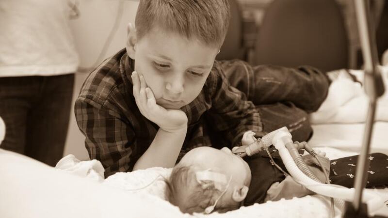 Baby Isabella and her brother David (mother Sarah Nugent from Portlaoise not pictured). Photograph: John Shortt