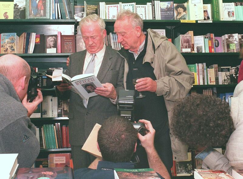 Seamus and Brian Behan in 1997, at the launch of a book about their brother, Brendan Behan: A Life, by Michael O’Sullivan. Photograph: Cyril Byrne