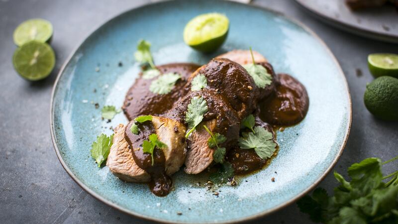 Pork fillet mole. Photograph: Donal Skehan