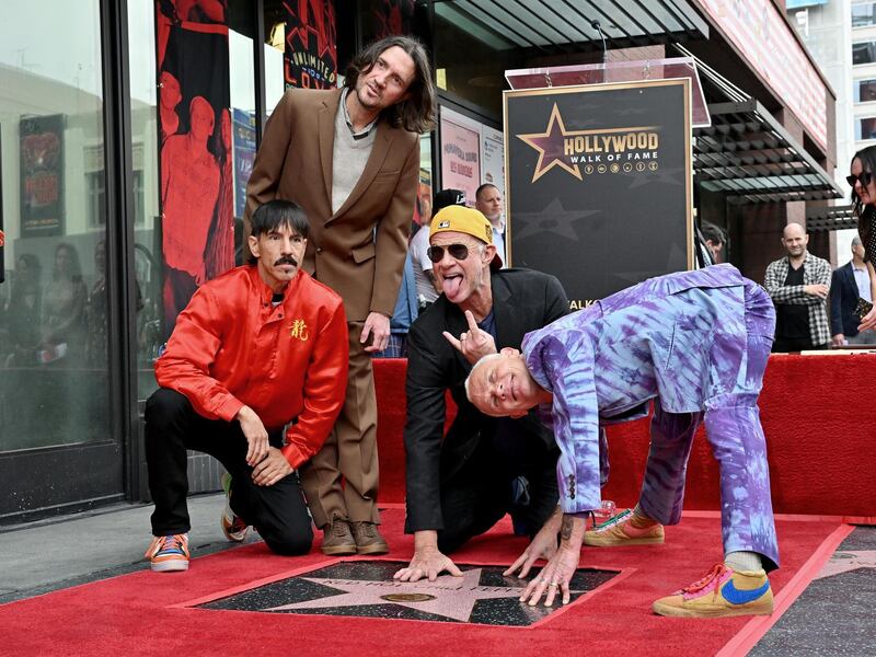 Red Hot Chili Peppers were honoured with a star on the Hollywood Walk of Fame last week. Photograph: Axelle/Bauer-Griffin/FilmMagic