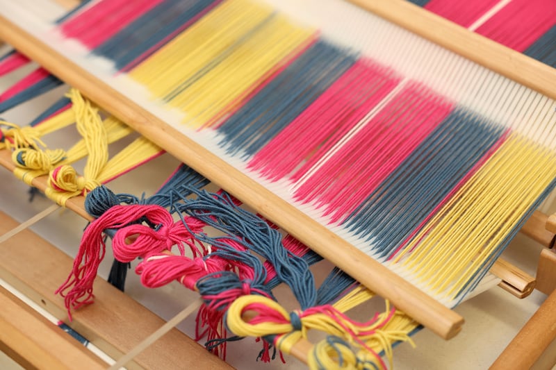 Setting up at the Liberties Weavers group in Dublin 8. Photograph: Dara Mac Dónaill 