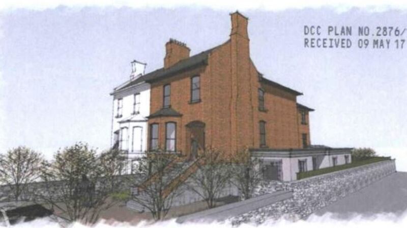 An artist’s impression of the front of the proposed renovated home of Brian O’Driscoll and Amy Huberman.