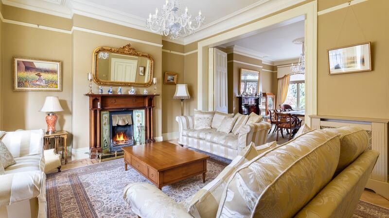 Living room opening to dining room