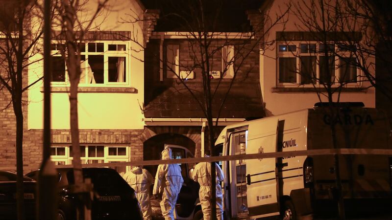 Garda forensic teams at the scene in Parson’s Court, Newcastle in West Dublin where the bodies of Conor (9), Darragh (7) and Carla (3) McGinley were found. File photograph: Eamonn Farrell/RollingNews.ie