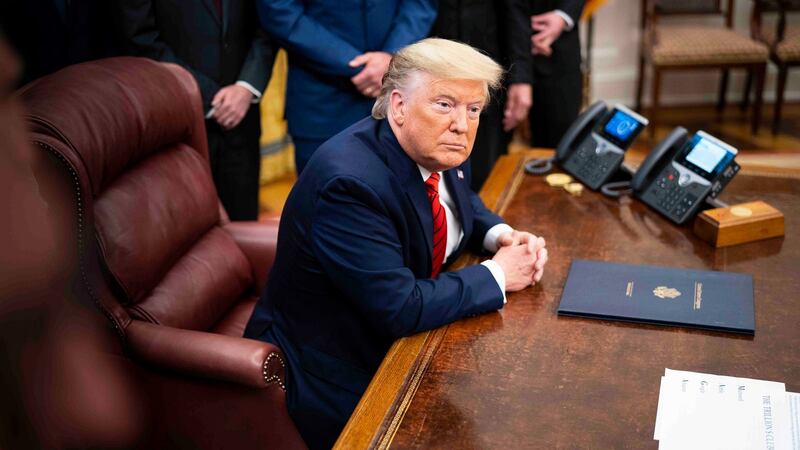 President Donald Trump: re-election campaign has more than $200 million cash on hand, having raised more than $525 million since the beginning of 2019. Photograph: Doug Mills/New York Times