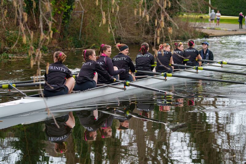 A novice Trinity team on the river Liffey. Photograph: Barry Cronin