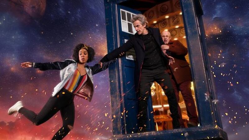 Pearl Mackie, Peter Capaldi and Matt Lucas. Photograph: BBC