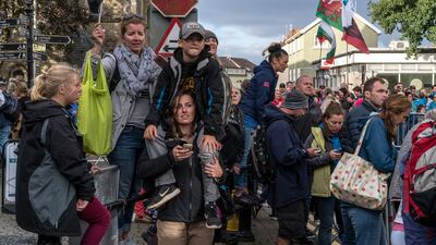 Spectators watch the Wales Ironman.