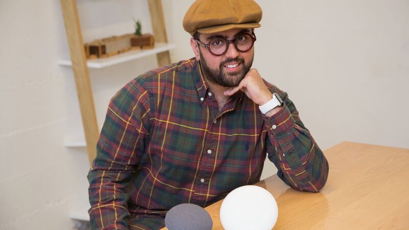 Limerick-born entrepreneur Fares Siddiqui with his company Circadia’s light-therapy and sleep-monitoring solutions. Photograph: Richie Stokes