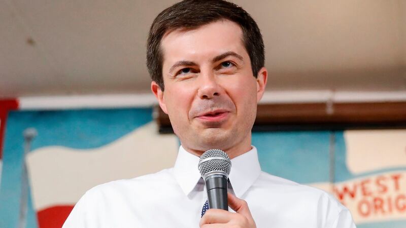 Pete Buttigieg: Speaks seven languages and served in Afghanistan with the US Navy reserve. Photograph: Kamil Krzaczynski/AFP/Getty Images