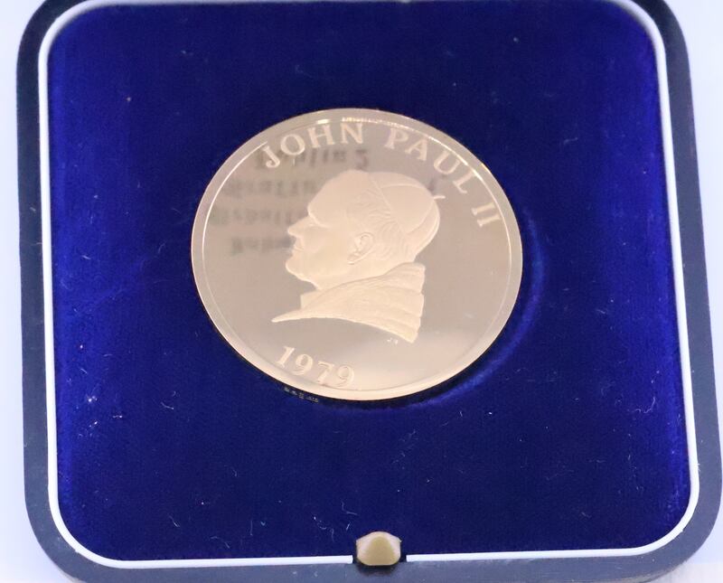 22ct gold John Paul II medallion