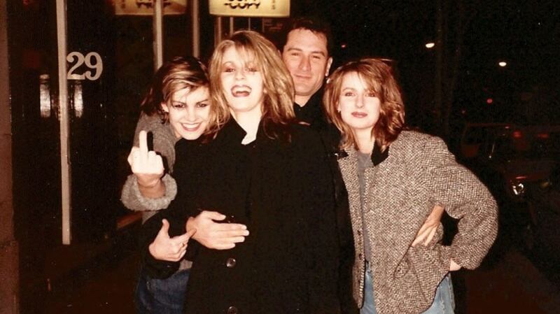Sara Dallin, Keren Woodward and Siobhan Fahey with Robert de Niro in London in  1984