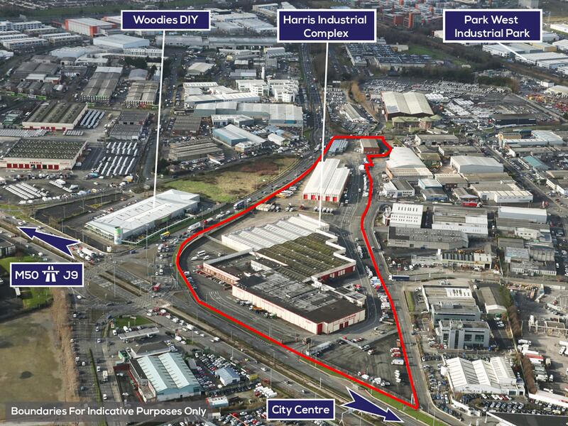 An aeriel view of the Harris industrial complex on the Naas Road in Dublin.