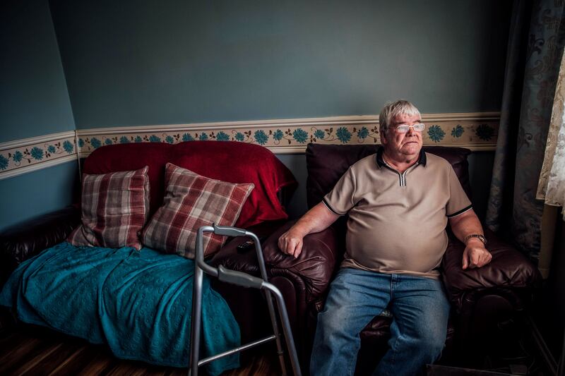 Martin Woodland: The 70-year-old has chronic lung disease, cardiac failure, diabetes, angina and mobility issues. He has been left with a 'shell of an extension' that a building inspector says may need demolition. Photograph: Brian Arthur