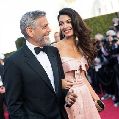 Royal baby: Meghan and Harry’s friends George and Amal Clooney are potential godparents. Photograph: Emma McIntyre/Getty for Turner