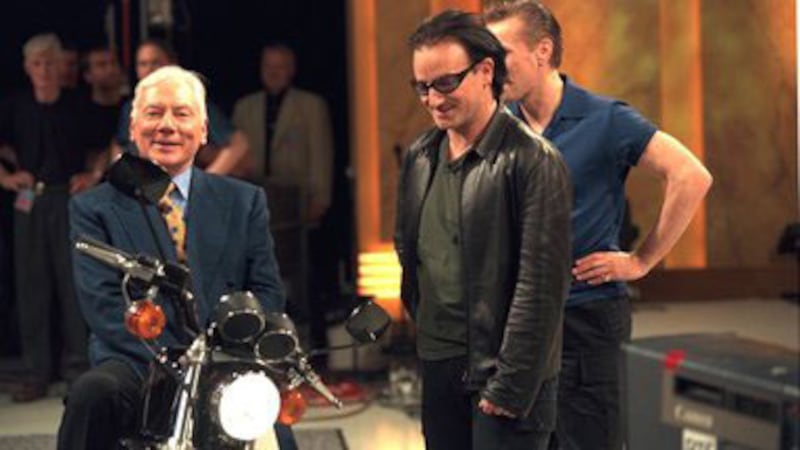 Byrne received a Harley Davidson motorbike from Bono on his final Late Late Show