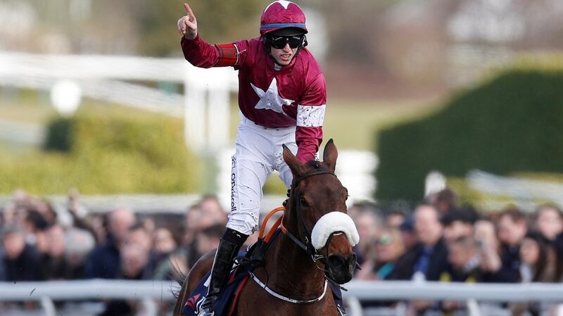 Jack Kennedy and Shattered Love take the day three opening JLT at Cheltenham. Photograph: Darren Staples/Reuters