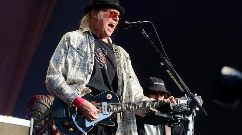 Neil Young was in a crowd-pleasing mood in Hyde Park on Friday. Photograph: Matthew Baker/Getty Images