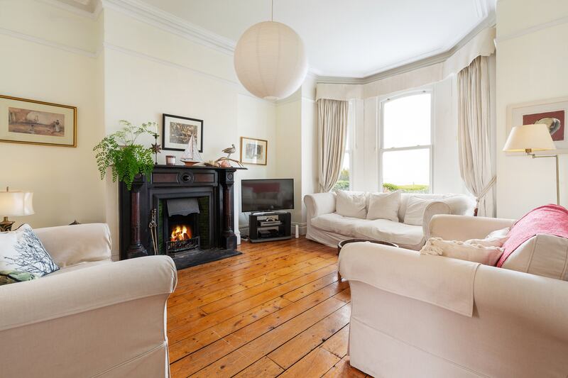 Drawing room with deep bay window.