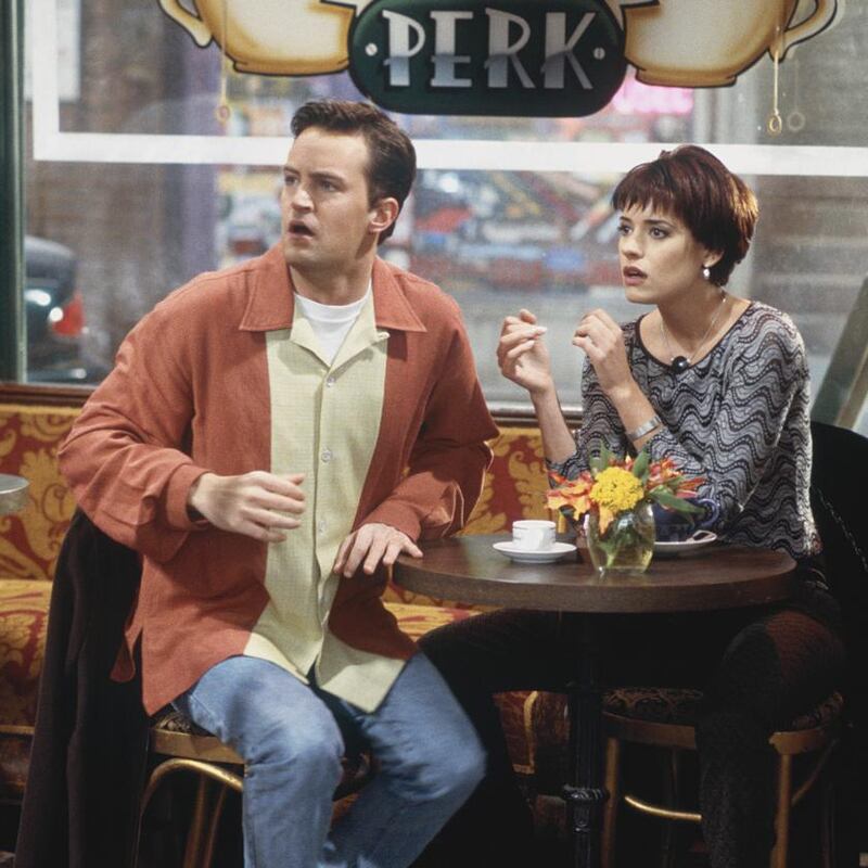 Friends: Matthew Perry with Paget Brewster as Kathy, Joey and then Chandler’s girlfriend