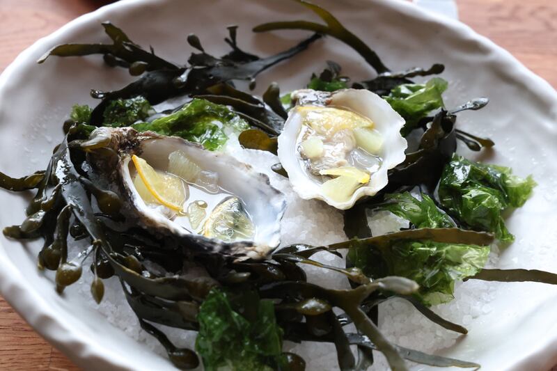 Cromane oyster, sudachi and bergamot at Allta in Dublin. Photograph: Nick Bradshaw