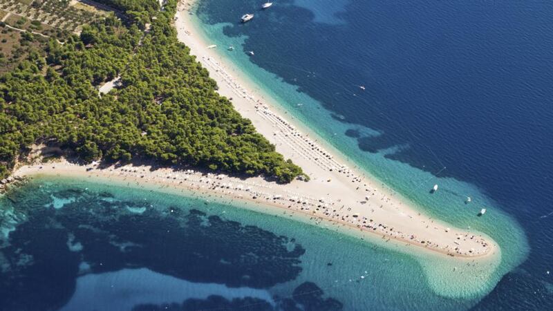 Zlatni Rat beach on the island of Brac, Croatia