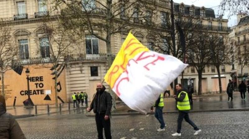A banner demanding a referendum on citizen’s initiative Photograph: Garret FitzGerald