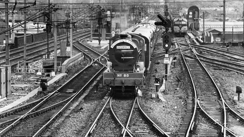 The Belfast to Dublin express train arriving at Connolly Station, Dublin, in 1987. Photograph: Jack McManus